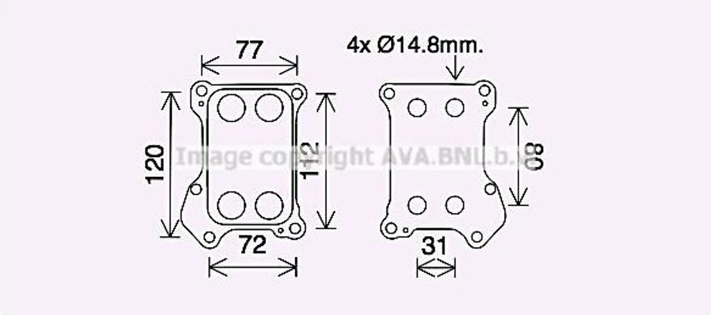 AVA OL3688 Motorölkühler OE 55183548 kompatibel mit Mito, Doblo, Grande Punto, Idea, Linea, Punto, Strada, Musa, Ypsilon, Astra H, Astra (A04), C...