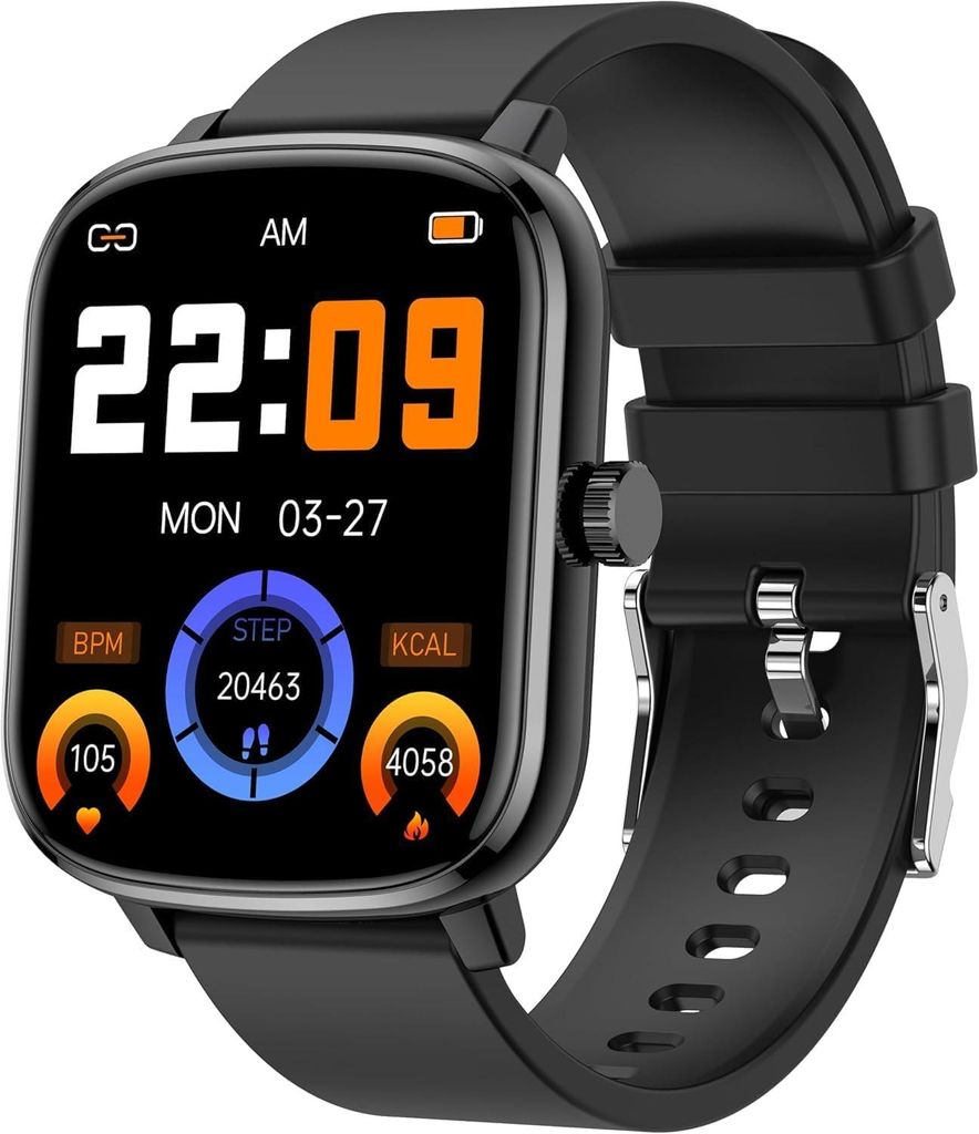 KALINCO Smartwatch 1,69 Zoll Fitness Tracker mit Blutdruck, Herzfrequenz, Schlafmonitor, 110+ Sportmodi, IP67 wasserdicht, Bluetooth