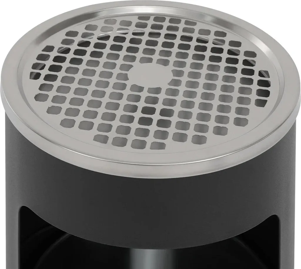 Poubelle ronde noire en acier inoxydable de grande capacité 30L - 2
