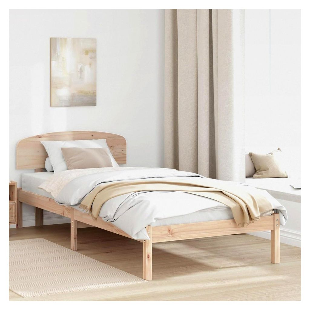 Bettgestell mit Kopfteil 90x200 cm aus Kiefernholz