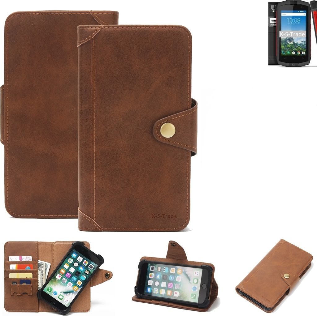 K-S-Trade Handyhülle kompatibel mit Crosscall Trekker-M1 Core Schutzhülle Walletcase Bookstyle Tasche Hülle Case Handytasche Wallet Flipcase Cover