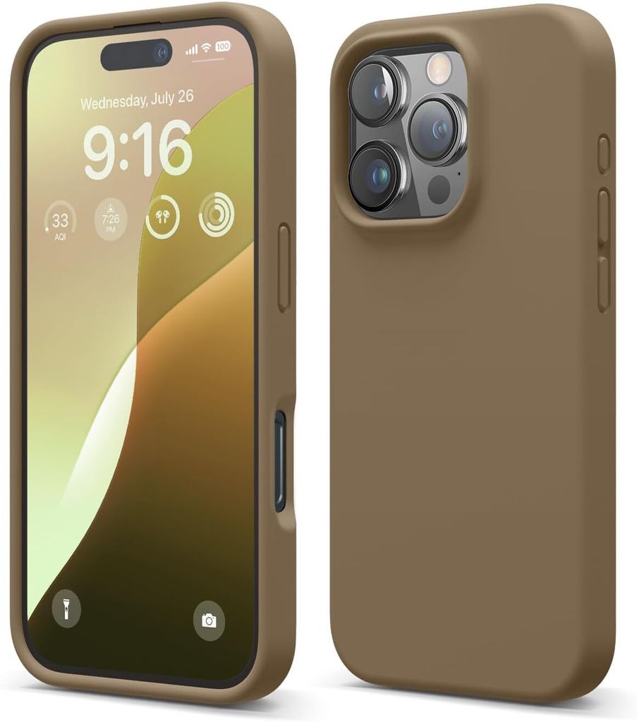 Elago Premium Silikonhülle für iPhone 16 Pro Braun