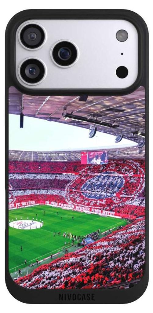 NIVOCASE Handyhülle für Apple iPhone 17 Pro Max Hülle NIVOpure Case Schwarz FC Bayern München FCB Stadion