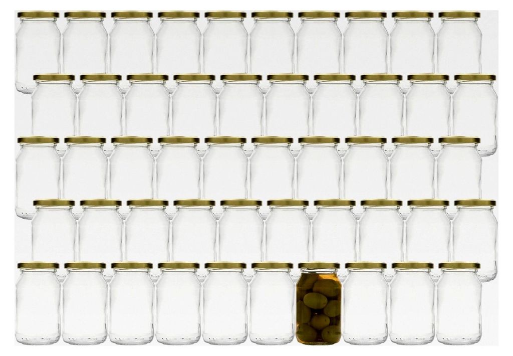 Set von 48 Einmachgläsern 250ml mit Twist-Off-Deckel, luftdichten Marmeladengläsern, Vorratsgläsern zum Einlegen, Einmachen und Aufbewahren | Le...