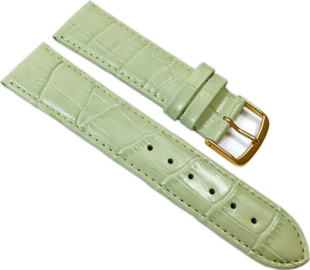 Louisiana Print Ersatzband Uhrenarmband Kalbsleder Lindgrün 21768G, Stegbreite:22mm