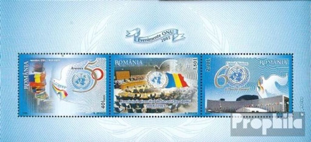 Briefmarken Rumänien 2005 Mi Block363 (kompl.Ausg.) postfrisch Tag der Vereinten Nationen