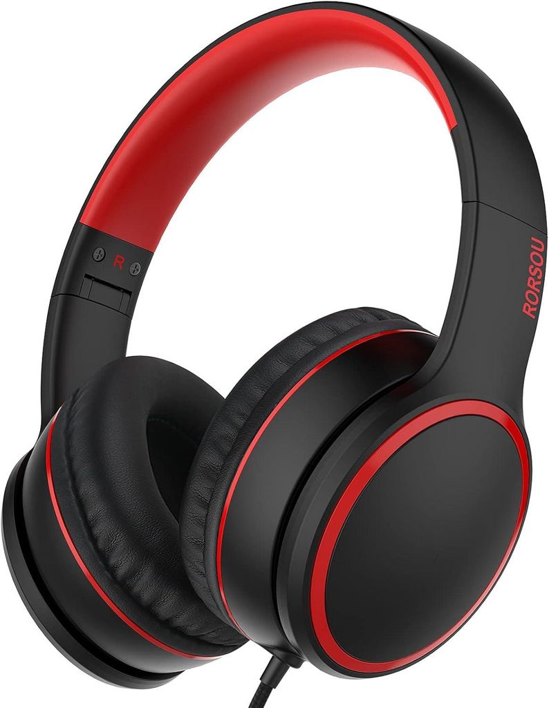 Over-Ear Kopfhörer mit Mikrofon,Leichtgewichtige klappbare Stereo-Bass mit 1,5 m Kabel (entangle),Kabelkopfhörer für Smartphone,Tablet,Computer,...