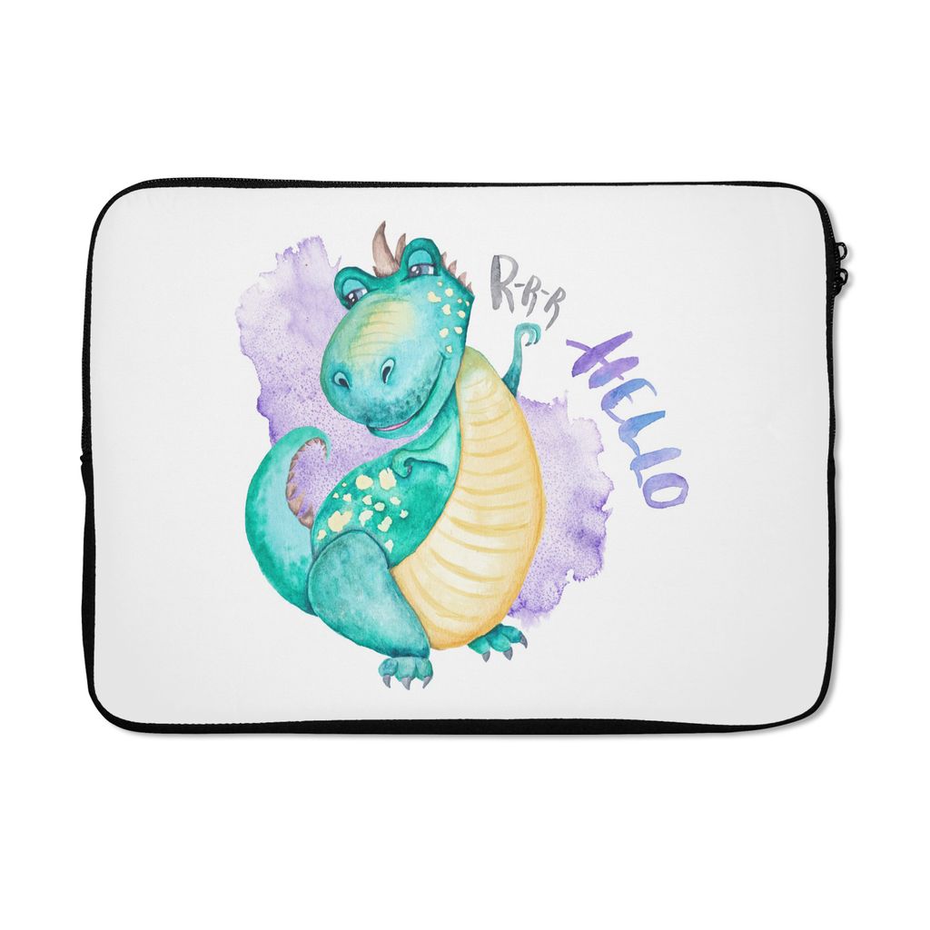 MuchoWow Laptop Hülle 13 Zoll Dinosaurier - Kinderzimmer - Grün - Jungen - Mädchen - Kinder Laptoptasche - Laptophülle - Sleeve - Rundumschutz