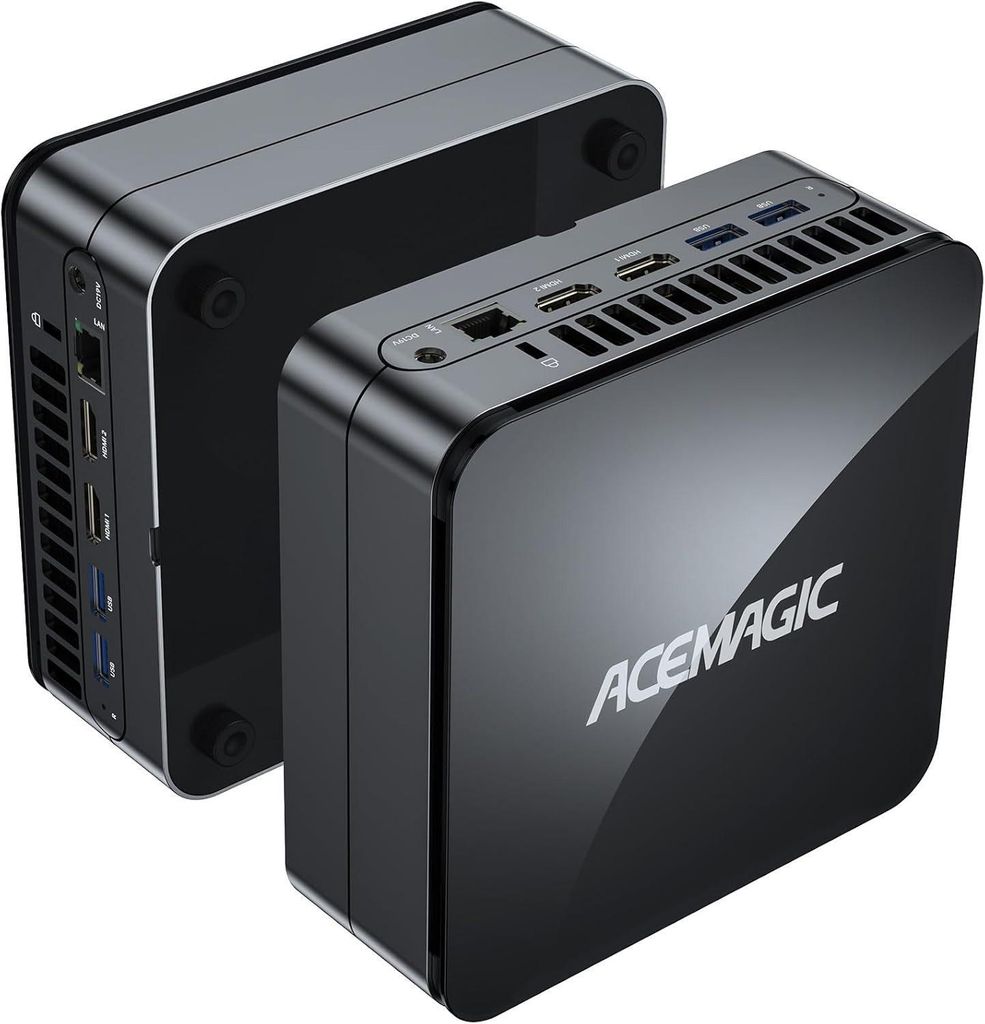 ACEMAGIC Mini PC mit LCD Bildschirm, Windows 11 Pro Computer Office Home 4K UHD Mini-PC Intel Celeron, UHD Graphics, 16GB RAM, 512GB SSD