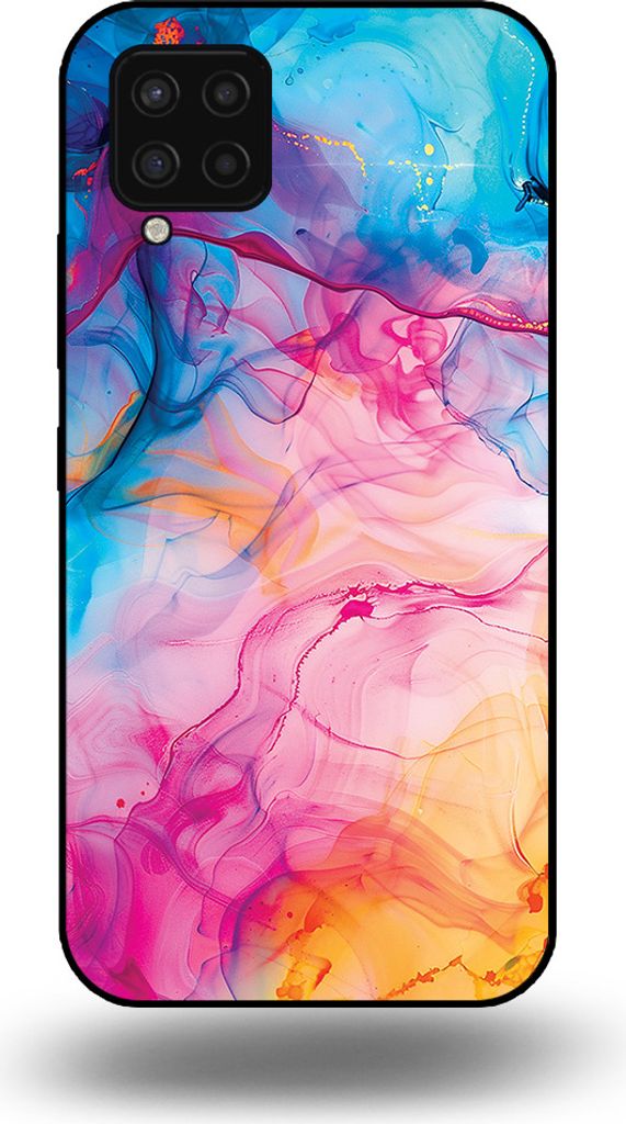Smartphonica Telefon Fall geeignet für Samsung Galaxy A42 5G mit Regenbogen Acryl Marmor Print - TPU Backcover Fall Regenbogen Acryl Marmor Design