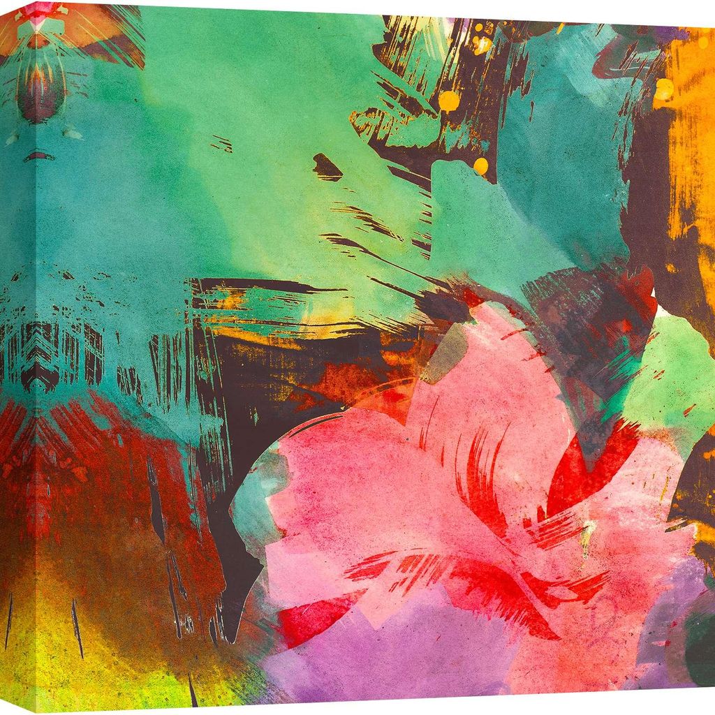 Leinwandbilder, abstrakte Blumen - Kelly Parr - Let it Happen II - 70x70 cm