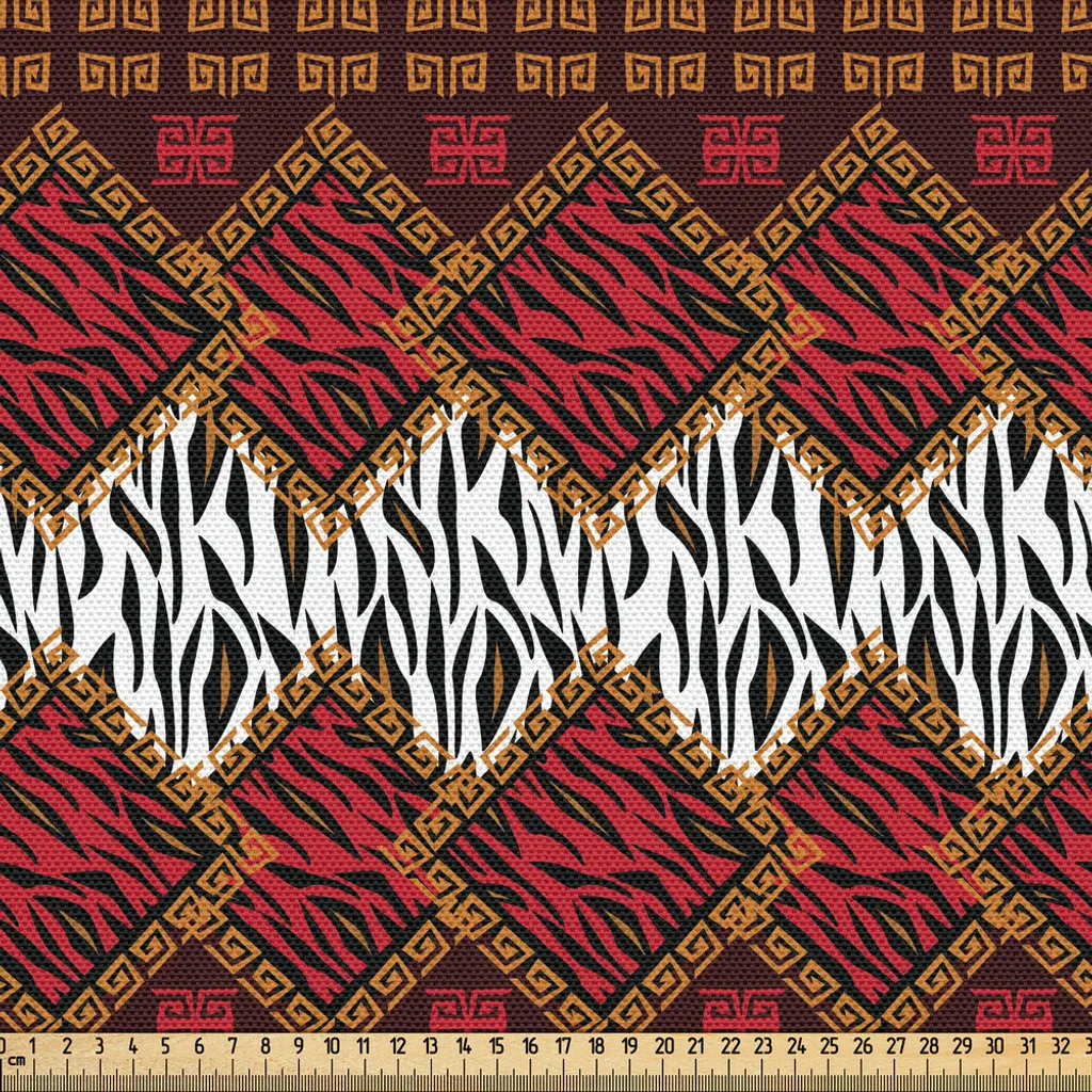 Tissu Safari Durable pour Rénovation Meubles - 3m Rouge et Marron