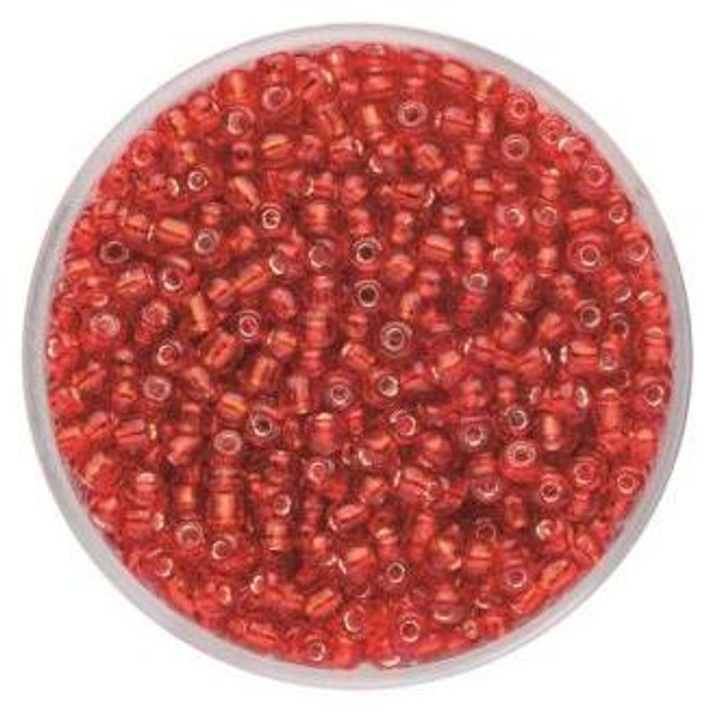 Glorex Rocailles Silbereinzug 2,6 mm 17 g, rot Produktbild 