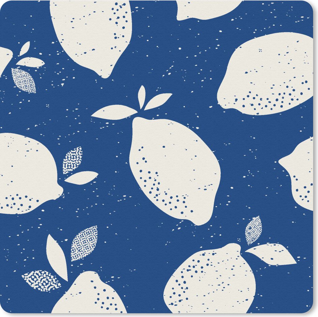 MuchoWow Mauspad Mousepad Design - Zitrone - Obst 20x20 cm - Mousepads - Maus Mat - Pad - Mausunterlage - Desk Mat - Bureauartikeln