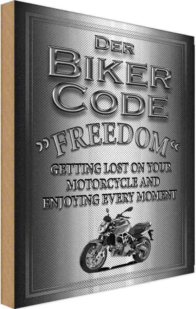vianmo Holzschild 30x20 cm Motorrad Biker Code Freedom getting Auto Garage Werkstatt