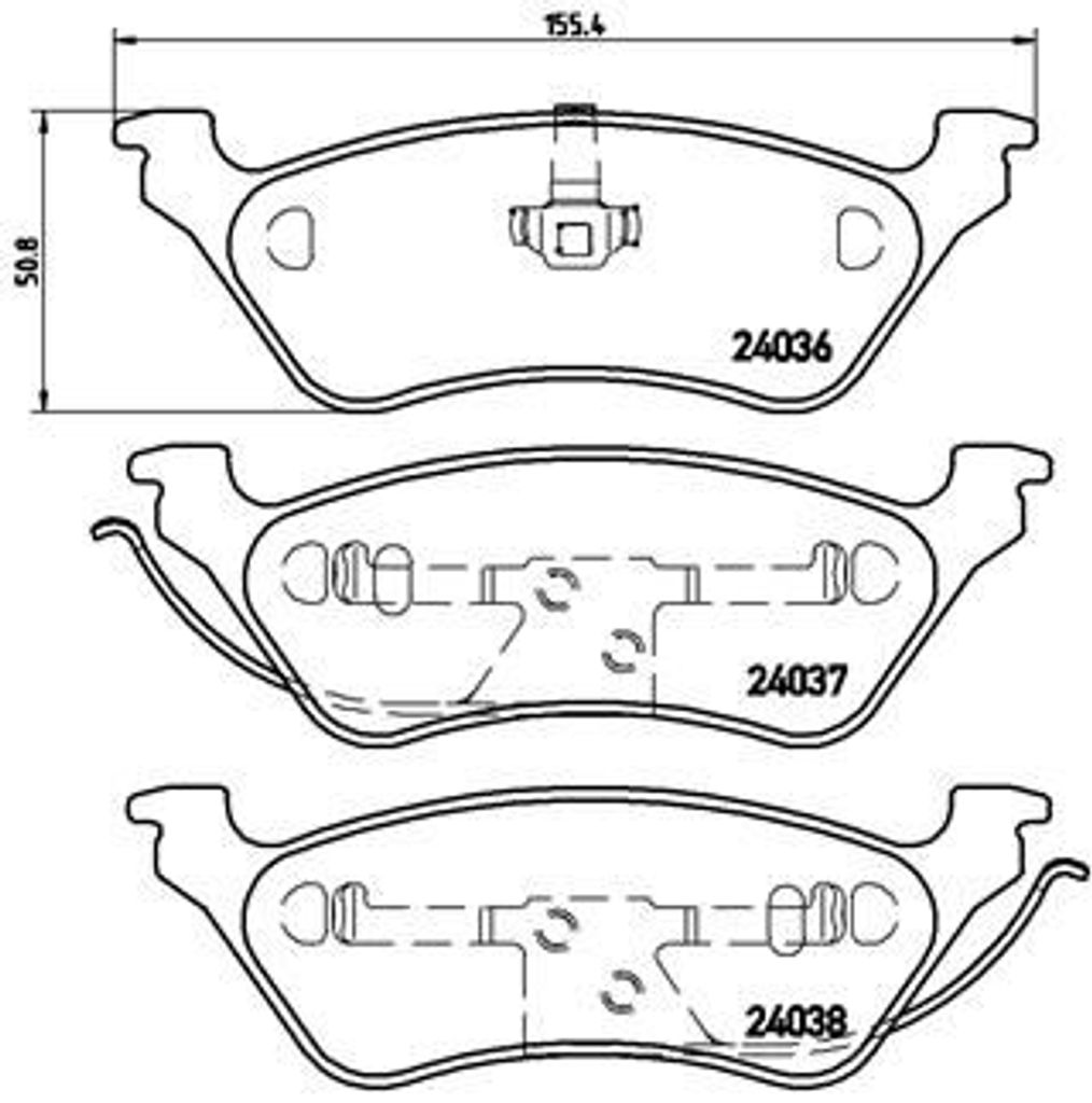 Brembo Bremsbelagsatz, Scheibenbremse Hinterachse P 11 014