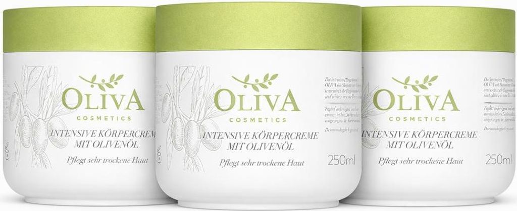 Oliva Intensive Körpercreme mit Olivenöl – 250 ml (3 pack)