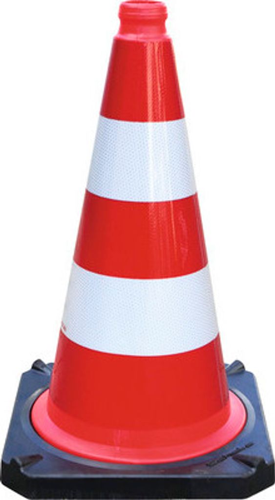 Leitkegel BASt nach TL PVC zweiteilig vollreflektierende Folie Typ RA1/A rot-weiß Ø 36 cm 40 cm x 75 cm