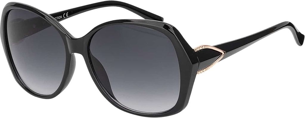 Damen Sonnenbrille Designer UVCE Protection Modern Urlaub Sommer Strand 30479 Schwarz