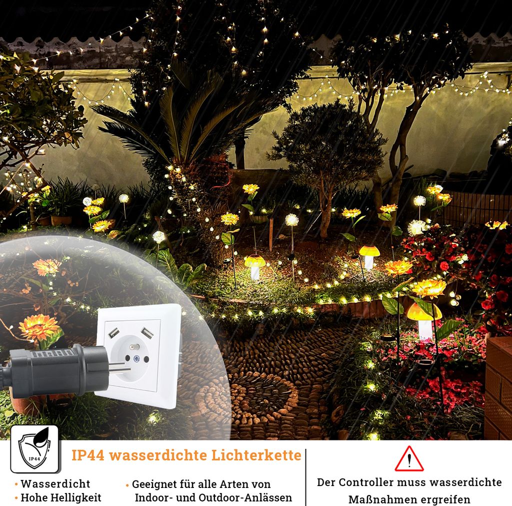 LZQ LED Lichterkette 30M 240 LED Kristall Kugeln Warmweiß Produktbild 5