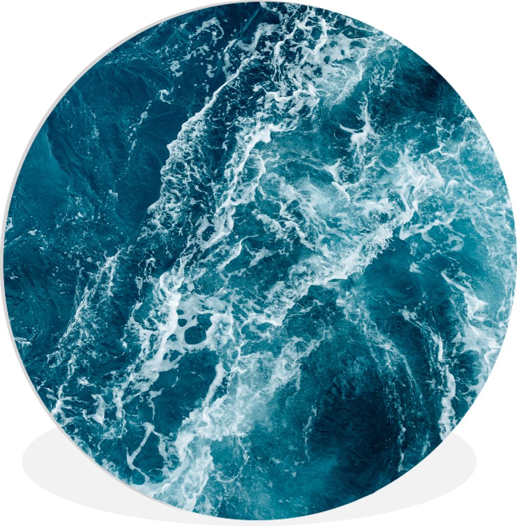 MuchoWow Rundes Wandbild - Runde Bilder Meer - Wasser - Golf Ø 30 cm Kreis Wanddekoration Kunststoff - Wandkreis - Wandschmuck - Schlafzimmer - ...