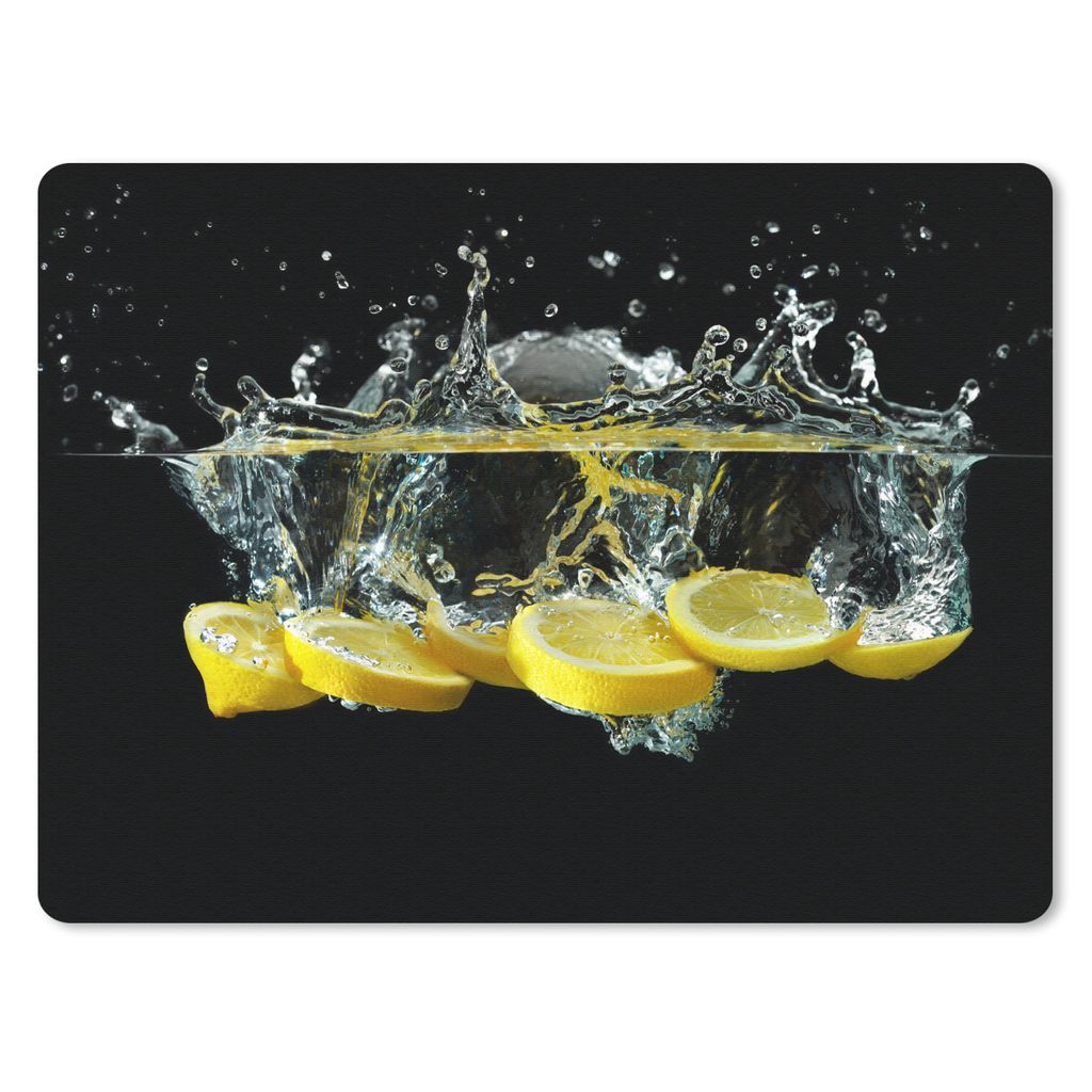 MuchoWow Mauspad Mousepad Zitrone - Frucht - Gelb - Stilleben - Wasser 23x19 cm - Mousepads - Maus Mat - Pad - Mausunterlage - Schreibtischunterl...