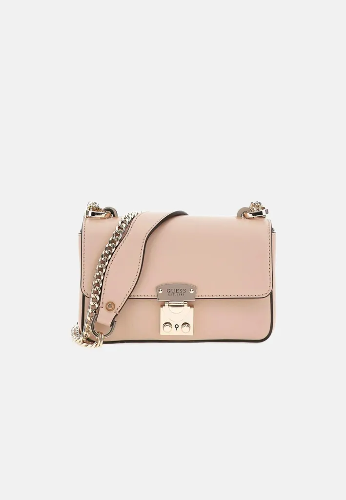 Sacoche Guess Eliette S Light Beige en Cuir Synthétique Texturé
