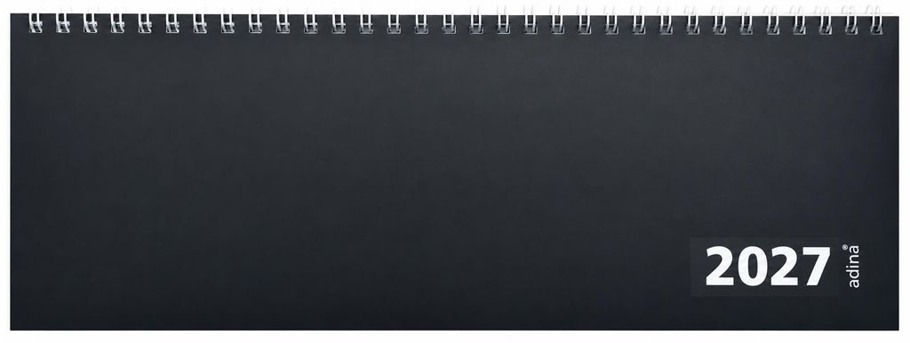 2027 ADINA Tischquerkalender 1W2S schwarz Kartondeckel Produktbild 