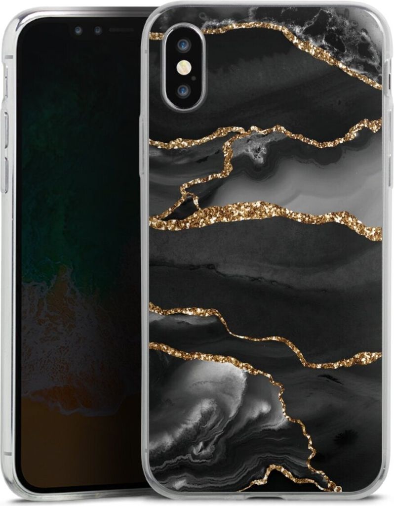 DeinDesign Slim Hülle für Apple iPhone X Silikon Case Ultra Dünn Handyhülle Glitzer Look Marmor Muster