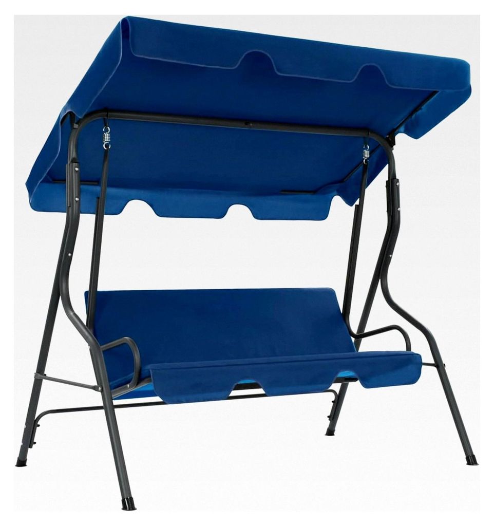 Hollywoodschaukel, Garten Hollywoodschaukel Dunkelblau 170×110×153 cm Polyestergewebe mit Stahlrahmen für Terrasse und Garten