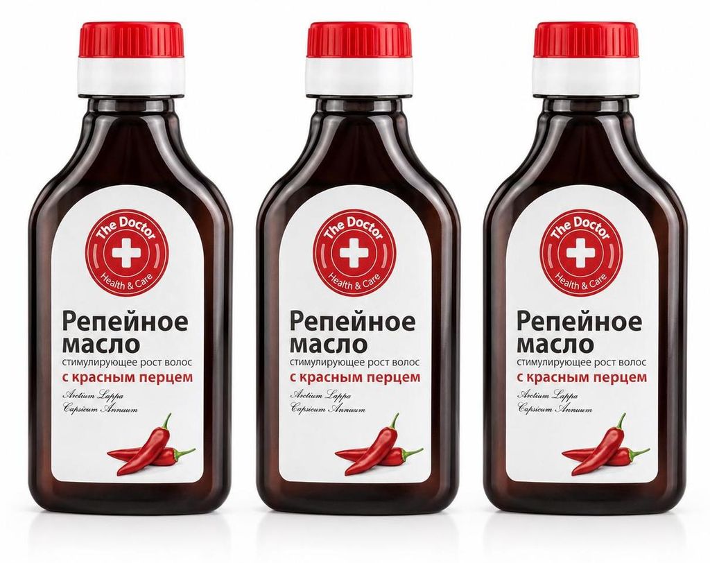 Klettenöl mit rotem Pfeffer für die Haarpflege 3 x 100 ml Produktbild 