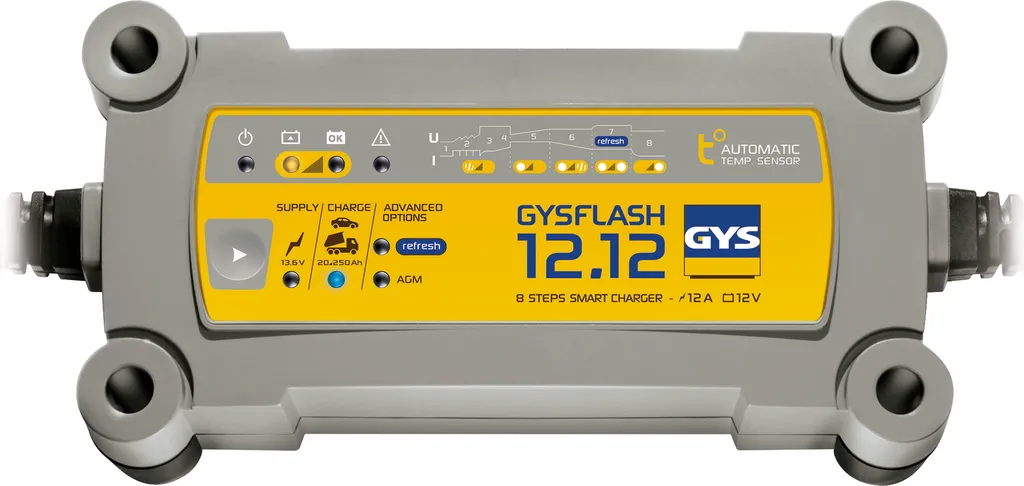 GYS Gysflash 12.12 Chargeur 12V avec Mode Supply et Récupération 12A