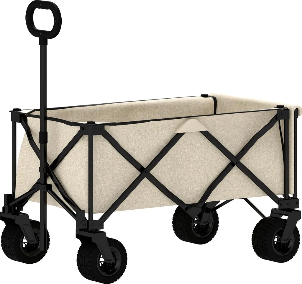 Chariot de transport pliable 138L Bollerwagen pour maison et jardin