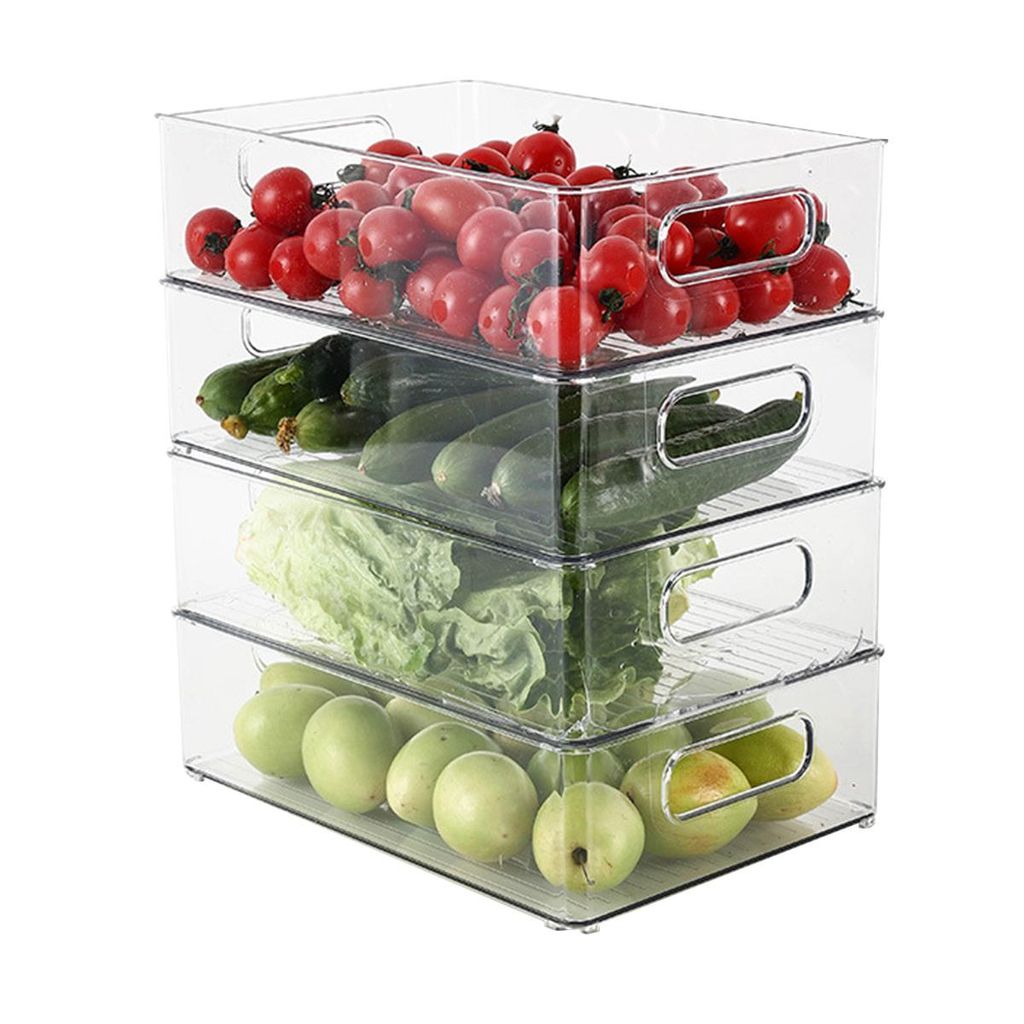 Kühlschrank Organizer Set - 6er Set (3 Größe) Kühlschrank Organizer, Küchen Organizer für Speisekammer, Gefrierschrank, Schrank, Schublade, B...