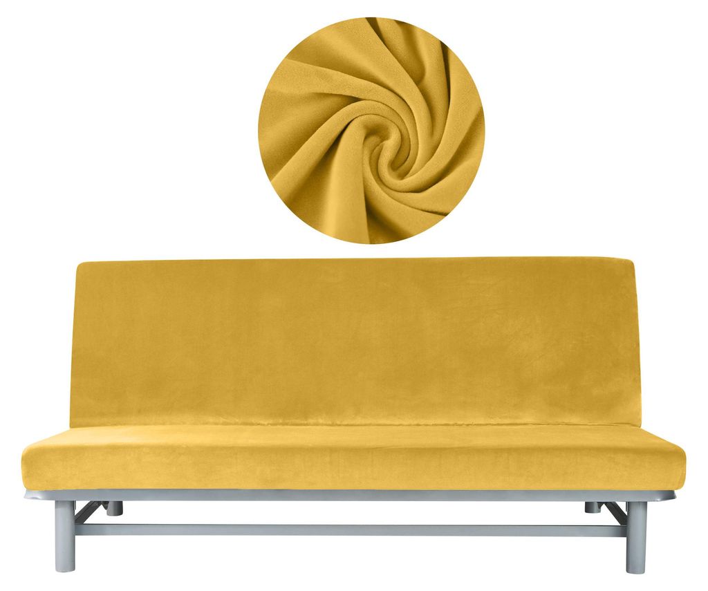 Elastischer Velours-Bezug für Schlafsofa / Couch 190–210 cm Produktbild 