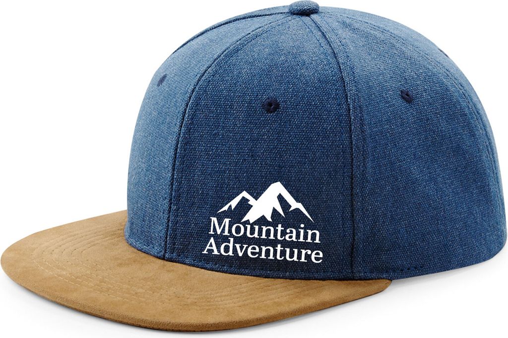 Huuraa Cappy Mütze Mountain Adventure Berge Denim Baumwolle und Polyester Snapback Kappe Geschenkidee