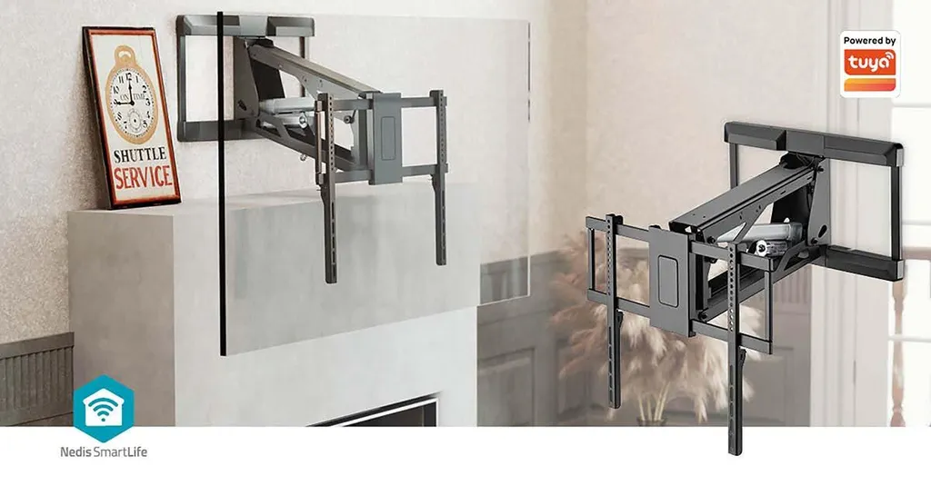 Support TV Mural Motorisé Nedis 37-75 Pouces avec Télécommande en Acier - 12