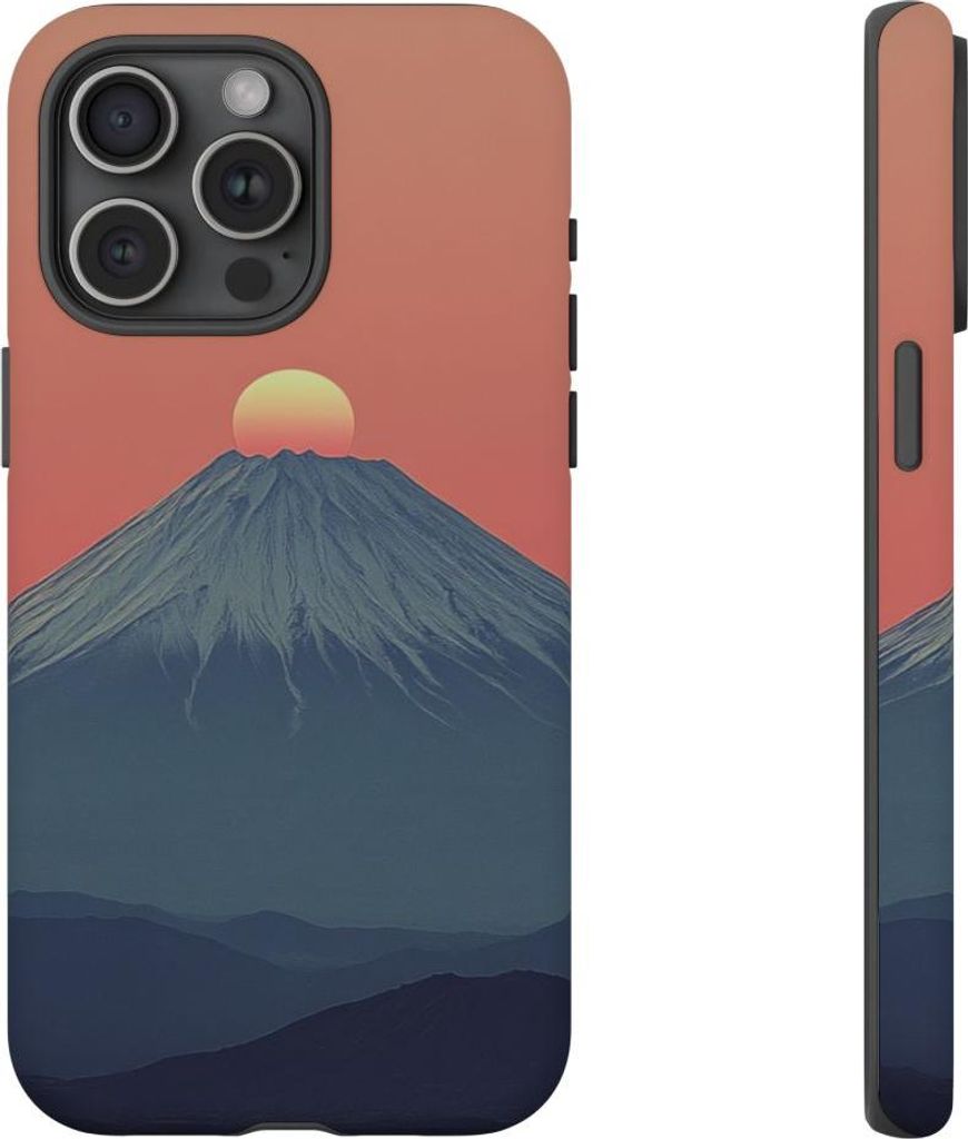 Berglandschaft im Sonnenuntergang – Handyhülle Kompatibel mit iPhone 15 Pro Max