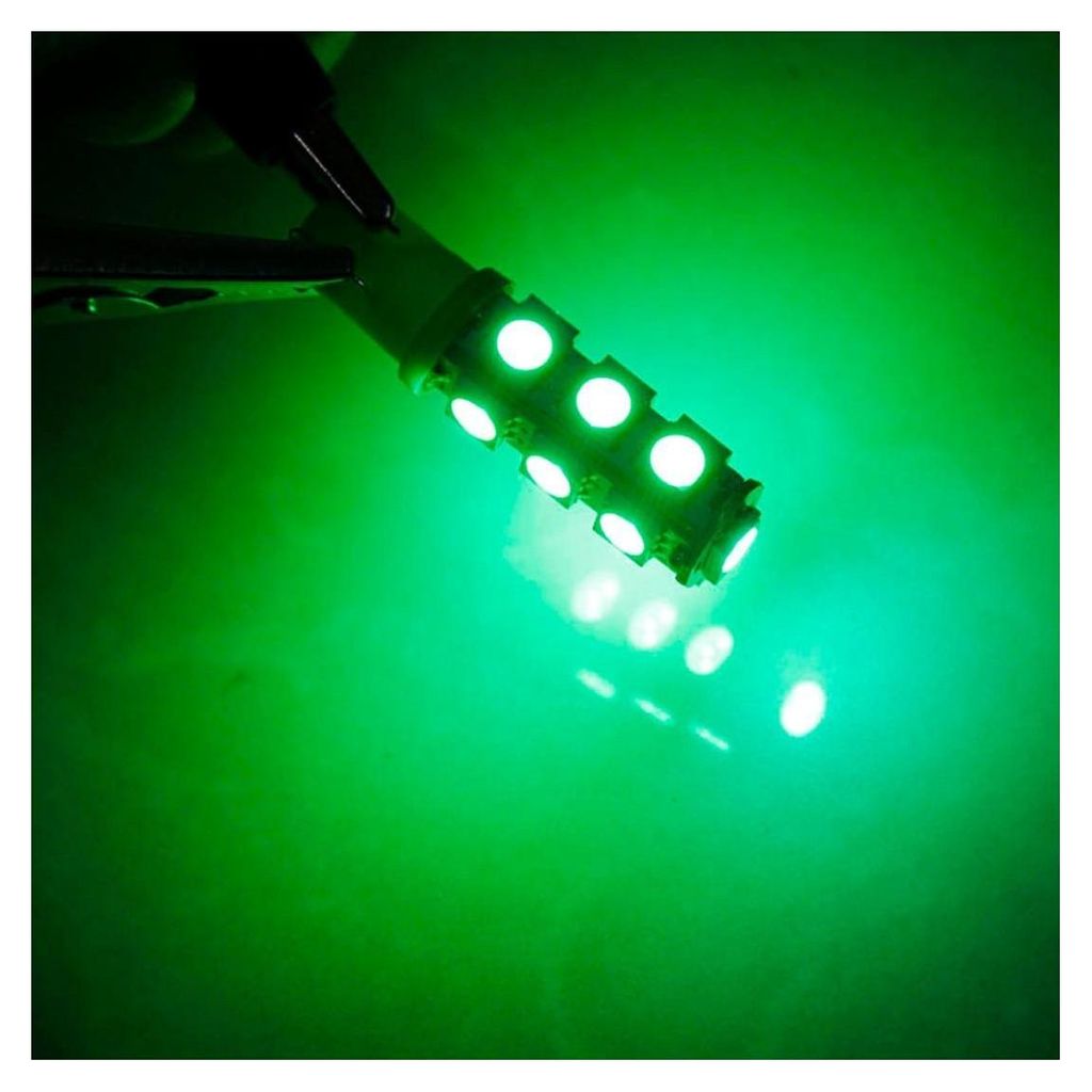 LED‐Diodenlampen für Positionslicht, T10 W5W, 13 SMD, 12 V, grün, CANbus – fehlerfrei (keine Fehlermeldungen)