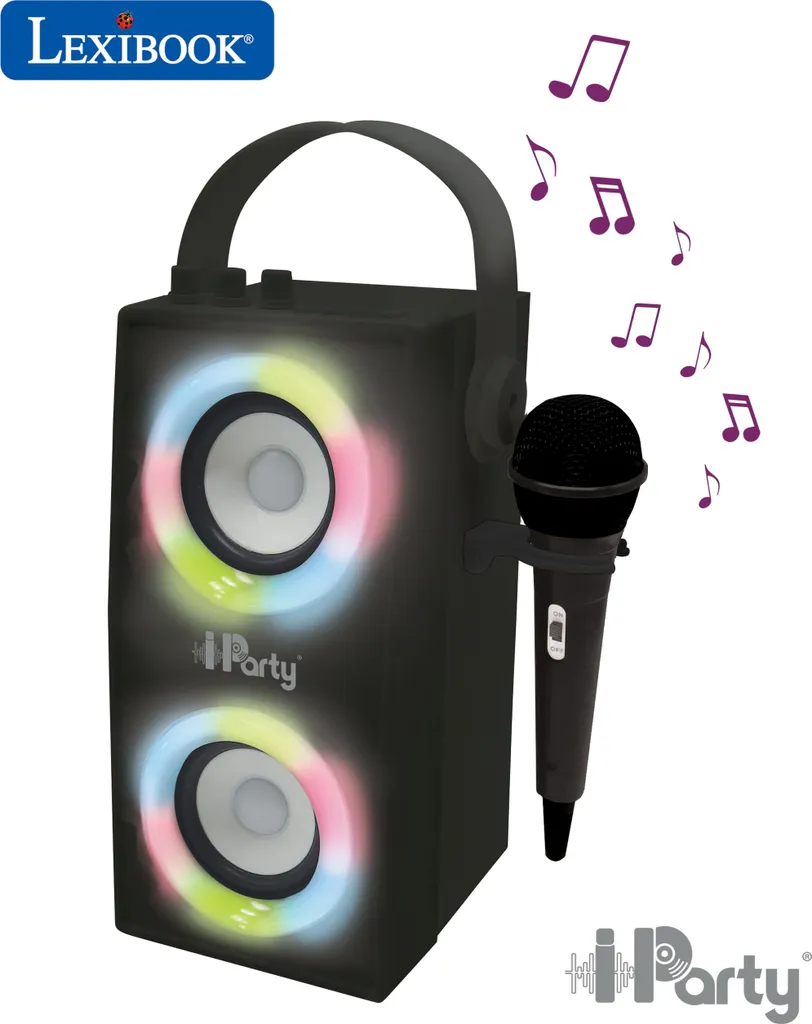 Système de Sonorisation Mobile iParty Lexibook Noir pour Fêtes et Chant