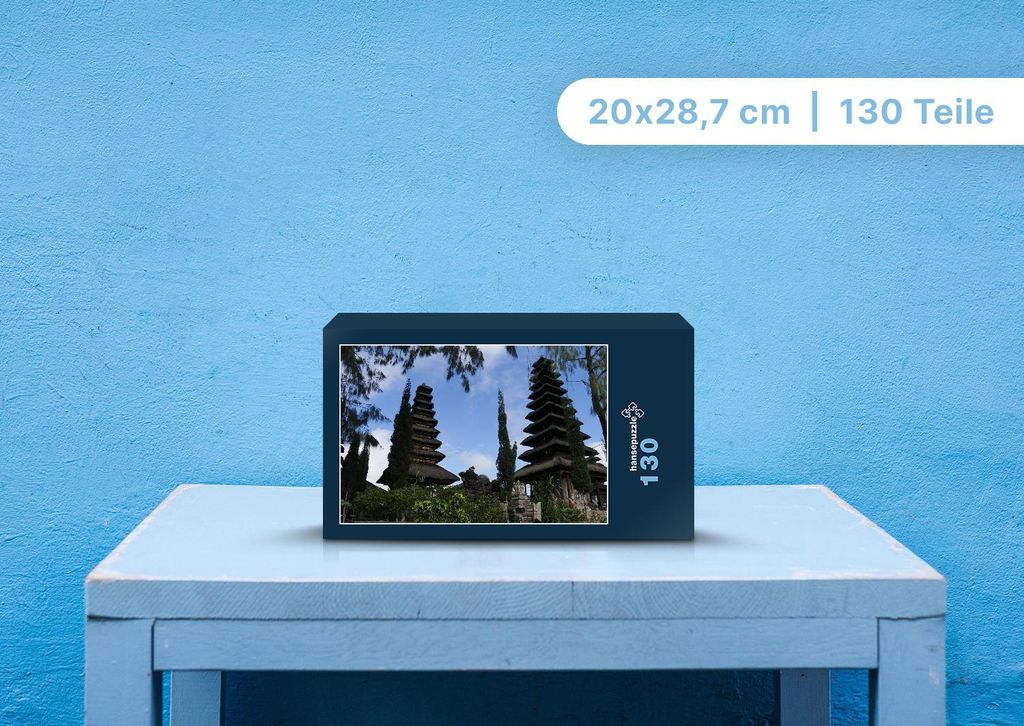 hansepuzzle 103782 - Tempel Puzzle, 130 Teile, Gebäude, 28,7 x 20,0cm mit hochwertiger Aufbewahrung, Kartonbox und wiederverschließbarem Beutel