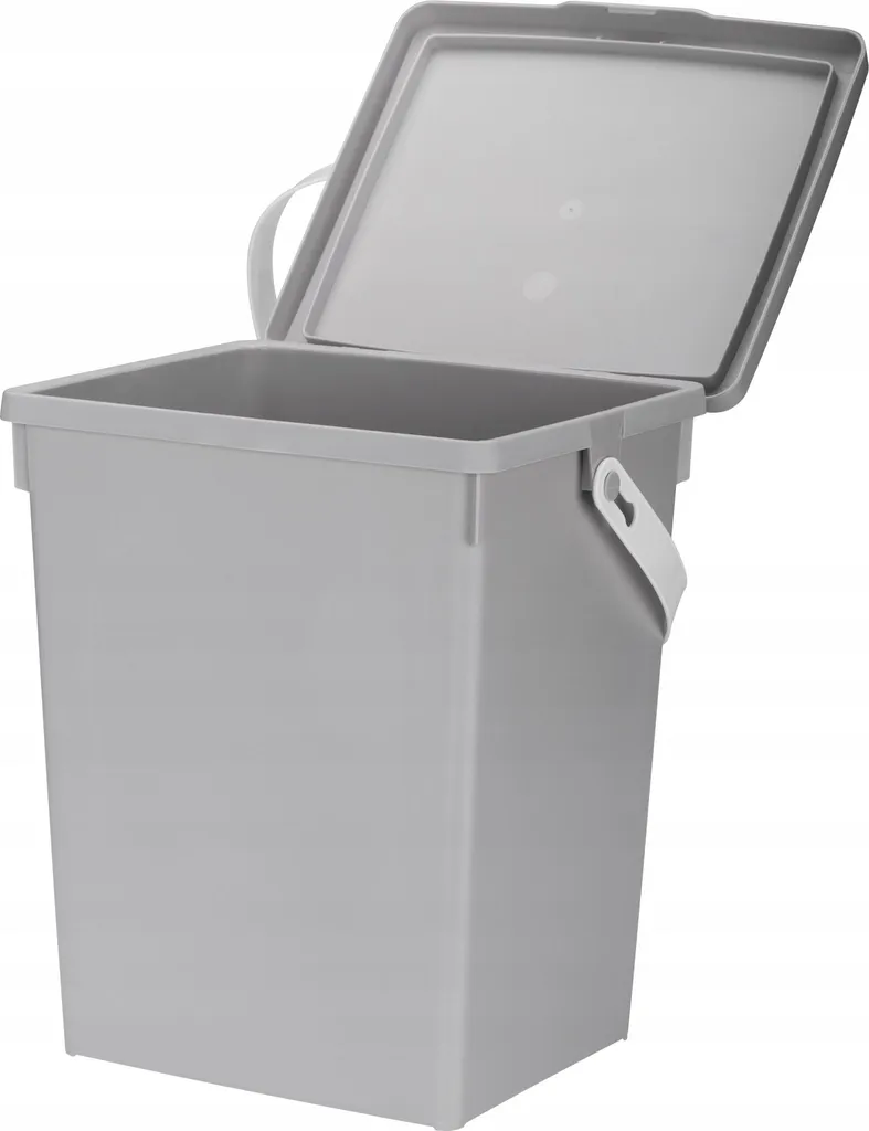 Melania Contenitore in plastica da 5 litri per detersivi in polvere, grigio, 20x17x23 cm