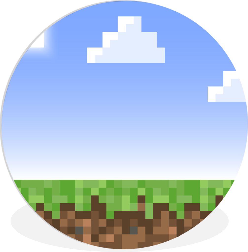 MuchoWow Rundes Wandbild - Runde Bilder Spiele - Pixel - Spiele - Gras Ø 30 cm Kreis Wanddekoration Kunststoff - Wandkreis - Wandschmuck - Schla...