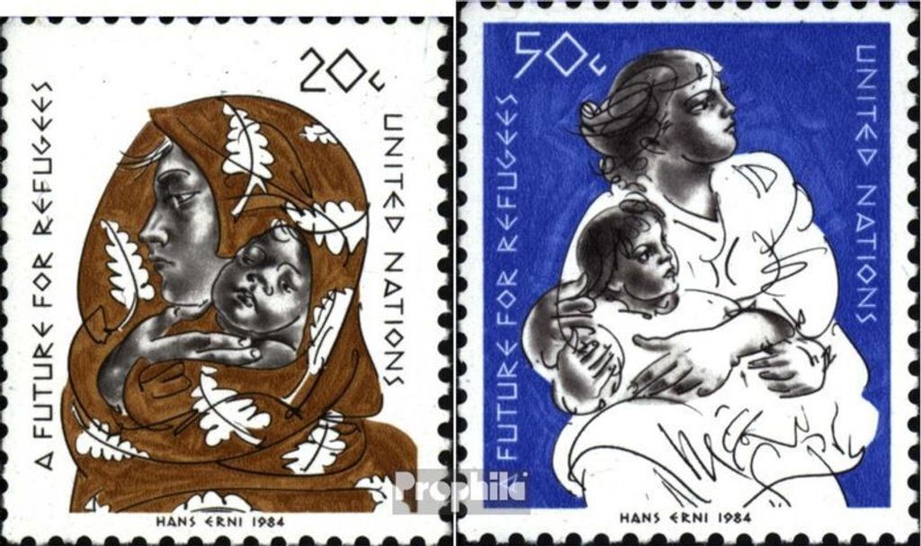 Briefmarken UNO - New York 1984 Mi 446-447 (kompl.Ausg.) FDC Flüchtlinge