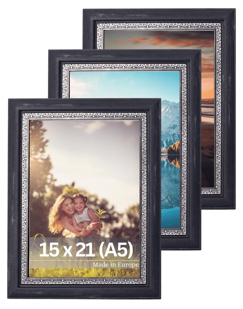 Bilderrahmen "Boho" - Farbe: Schwarz - Größe: 15 x 21 cm / 3x