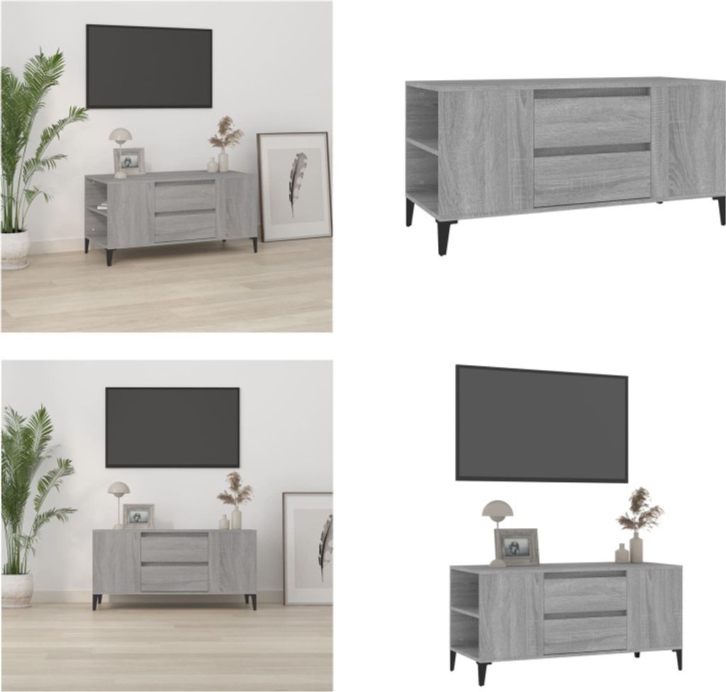 vidaXL TV Schrank Grau Sonoma 102x44,5x50 cm Holzwerkstoff - TV-Schrank - TV-Schränke - TV-Möbel - TV-Ständer