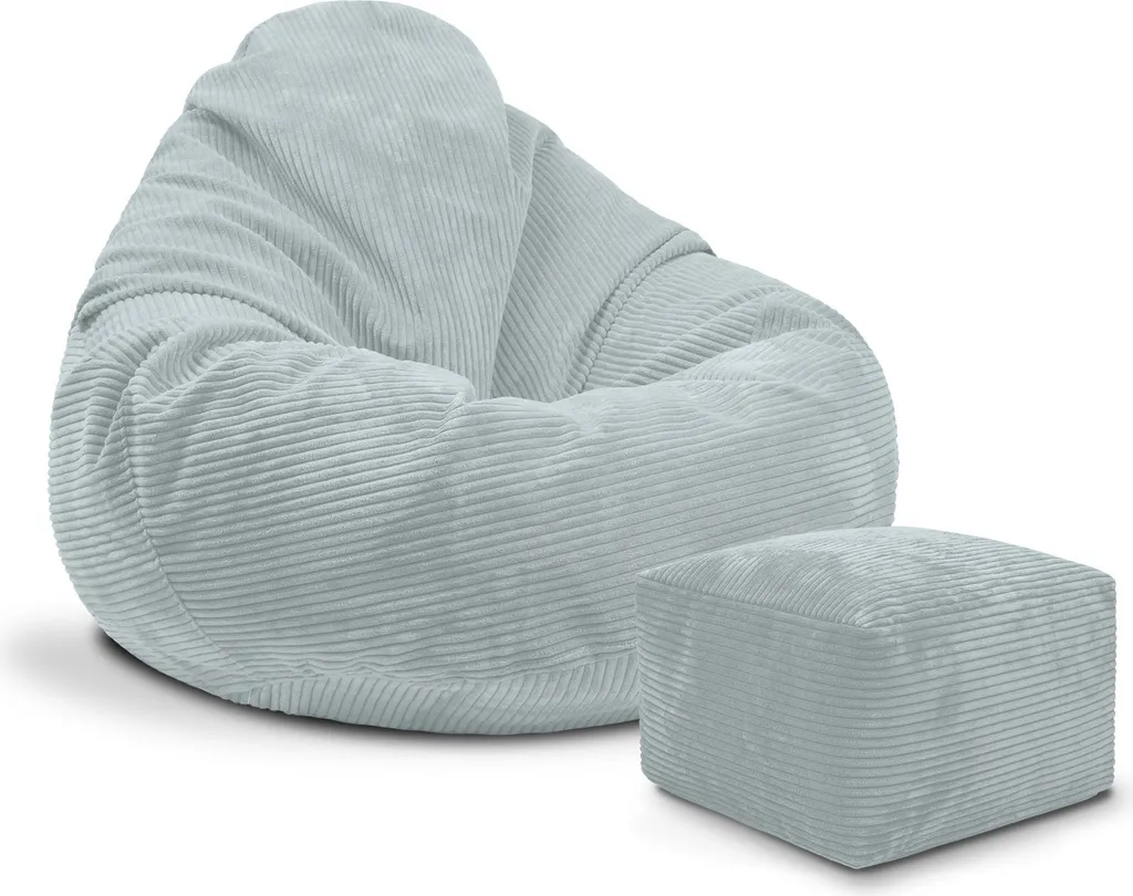 Dreamroots Bean Bag Green Lily 90x90x100 cm | Comfort con Sgabello - 1