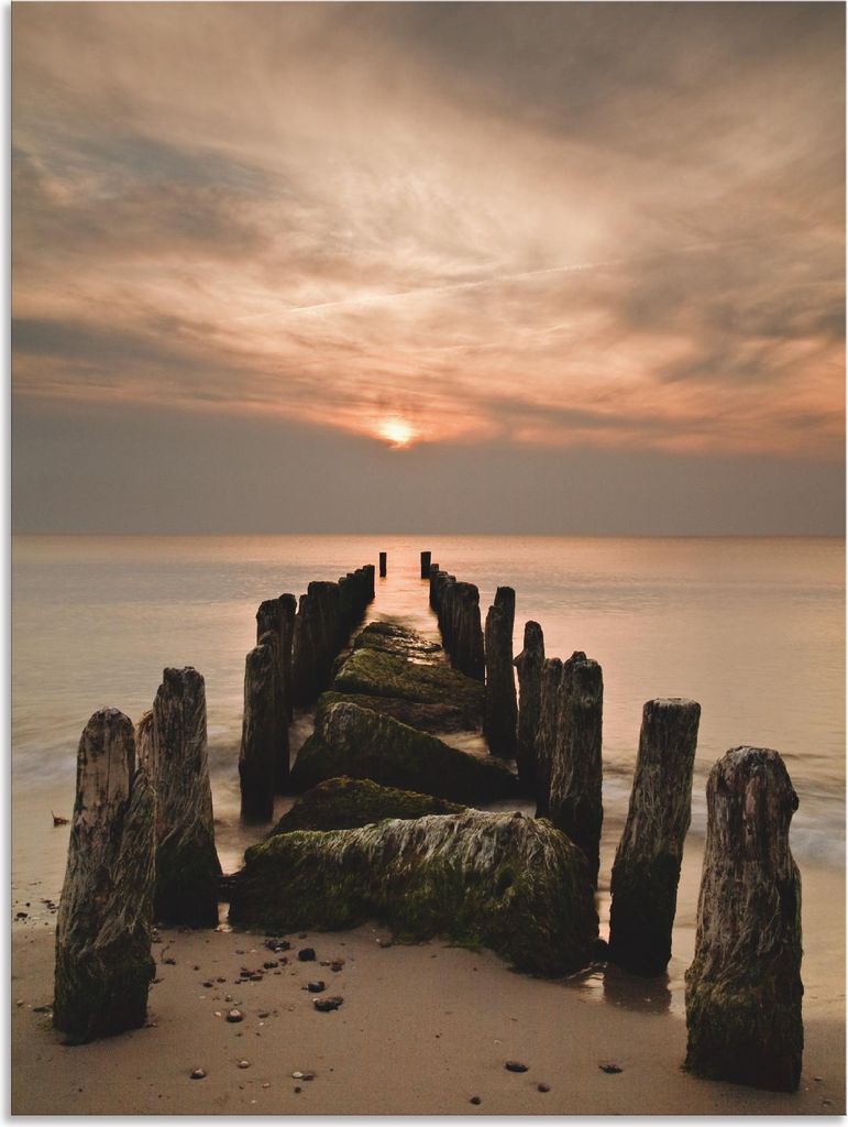 ARTland Wandbild Alu für Innen & Outdoor Sonnenuntergang an der Ostsee Größe: 45x60 cm