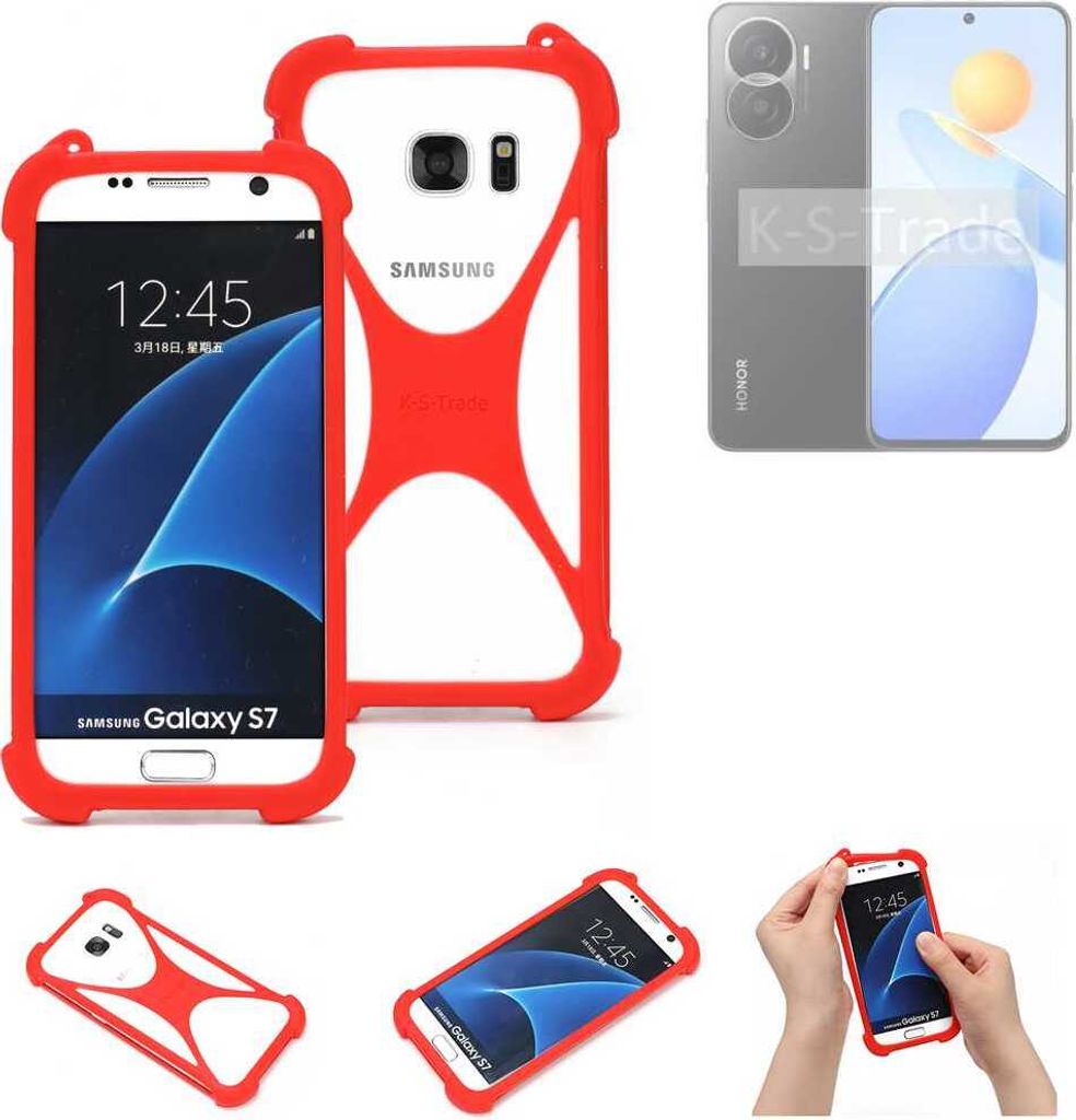 K-S-Trade Handy-Hülle kompatibel mit Honor Play 7T Pro Schutz-Hülle Bumper Silikon Schutz Hülle Cover Case Silikoncase Silikonbumper TPU Softcase