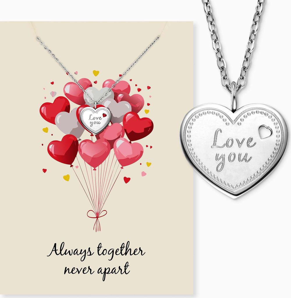 Engelsrufer Grußkarte Always together mit Umsclag und Edelstahlkette MYSN-002-S